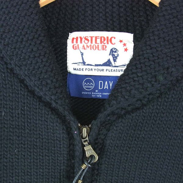 HYSTERIC GLAMOUR ヒステリックグラマー 02183ND05 GRANTED カウチン ニット ジャケット ブラック系 M【中古】