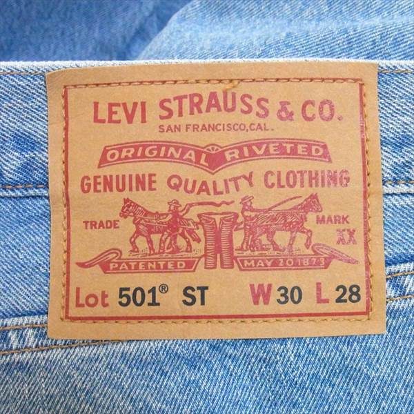 Levi's リーバイス 501 サイドロゴ スリムテーパード ジーンズ  L28 ライン デニム パンツ ブルー系 ブルー系 W30【中古】