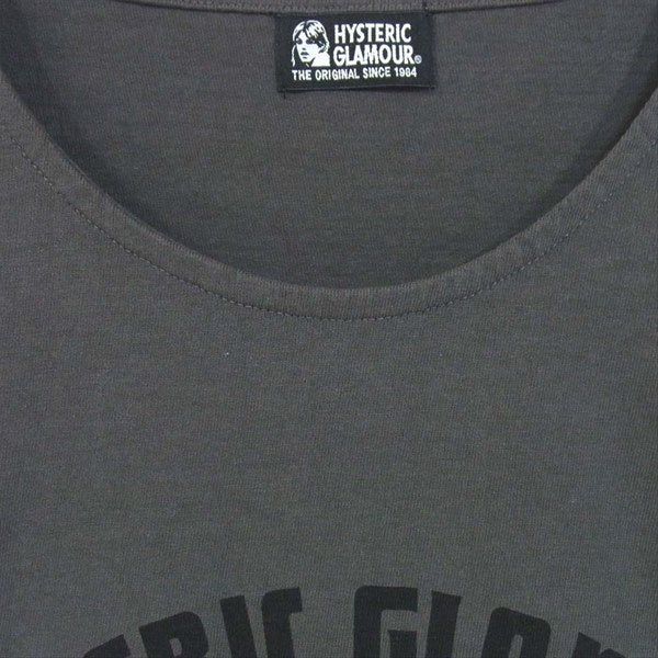 HYSTERIC GLAMOUR ヒステリックグラマー 01202CT11 FLOWER POWER 日本製 レディース Tシャツ チャコール系 F【中古】