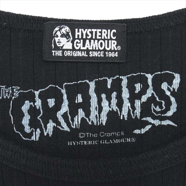 HYSTERIC GLAMOUR ヒステリックグラマー 01182CT18 THE CRAMPS/MK pt T-SH レディース Tシャツ ブラック系 F【中古】