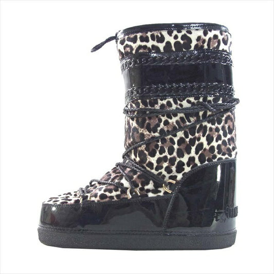 JIMMY CHOO ジミーチュウ レオパード ハラコ エナメル ブーツ 41～43【中古】