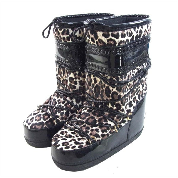 JIMMY CHOO ジミーチュウ レオパード ハラコ エナメル ブーツ 41～43【中古】