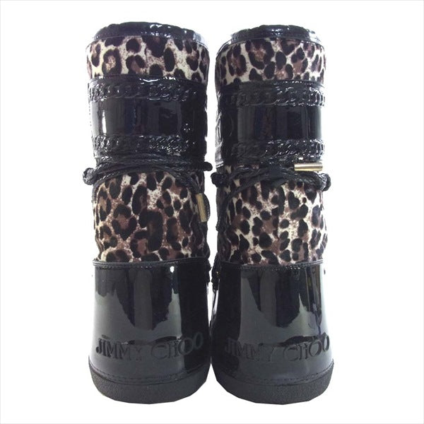 JIMMY CHOO ジミーチュウ レオパード ハラコ エナメル ブーツ 41～43【中古】