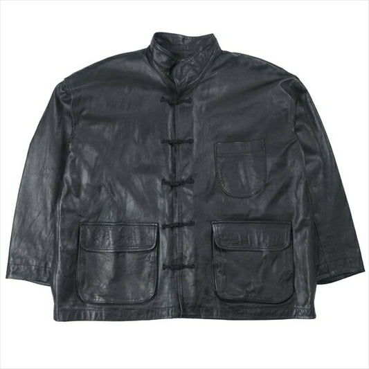 PORTER CLASSIC ポータークラシック LEATHER CHINESE JACKET ホースハイド レザー チャイニーズ チャイナ ジャケット ブラック系 3【中古】