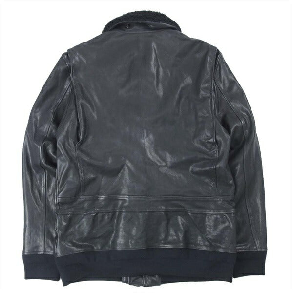 Yohji Yamamoto ヨウジヤマモト × バックラッシュ BACKLASH 20AW HR-Y90-710 襟ボア ゴートレザー ジャケット ブラック系 4【美品】【中古】