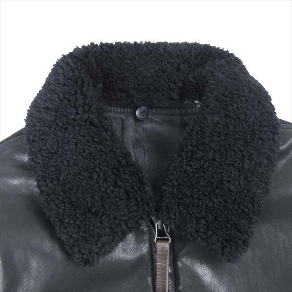 Yohji Yamamoto ヨウジヤマモト × バックラッシュ BACKLASH 20AW HR-Y90-710 襟ボア ゴートレザー ジャケット ブラック系 4【美品】【中古】