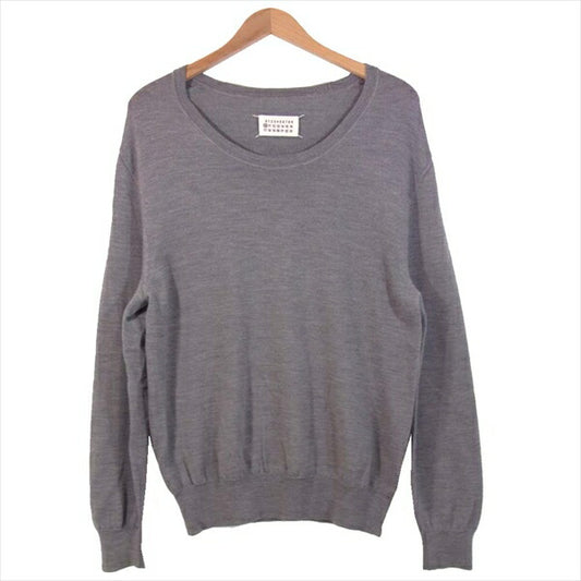 MAISON MARGIELA メゾンマルジェラ 国内正規品 イタリア製 ウール ハイゲージ ニット グレー系 グレー系 L【中古】