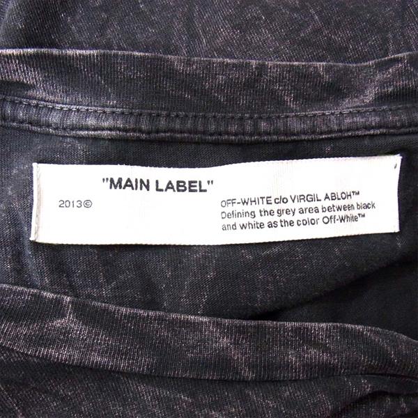 OFF-WHITE オフホワイト 19AW OMAA027E19185029 Marble slim T-shirt Tシャツ 黒系 黒系 XXL【中古】