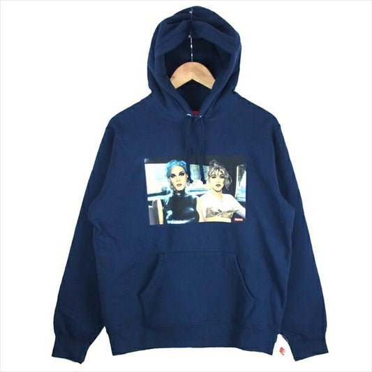 Supreme シュプリーム 18SS Nan Goldin Misty and Jimmy Paulette Hooded Sweatshirt ナンゴールディン フォトプリント パーカー ネイビー系 S【極上美品】【中古】