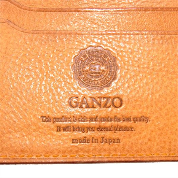 GANZO ガンゾ MINERVA NATURAL ミネルバナチュラル 小銭入れ付き 二つ折り ウォレット 財布 ライトブラウン系  ライトブラウン系【中古】