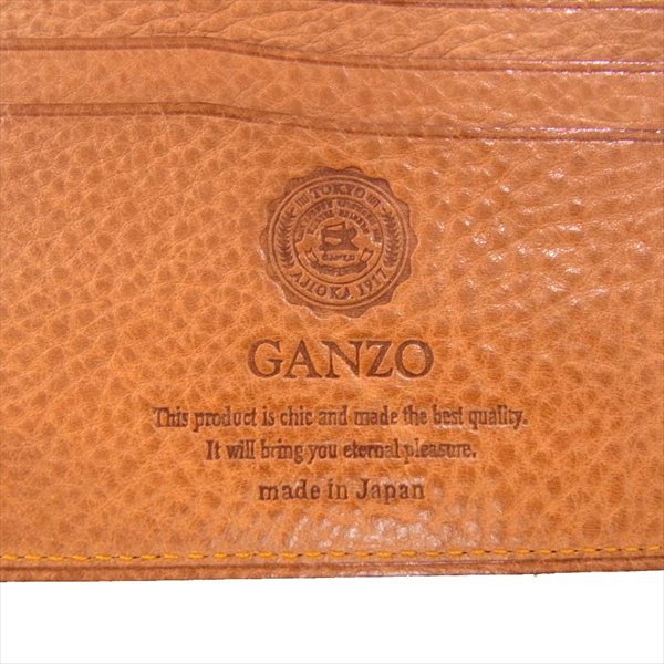 GANZO ガンゾ MINERVA NATURAL ミネルバナチュラル 小銭入れ付き 二つ折り ウォレット 財布 ライトブラウン系 ライトブラウン系【中古】