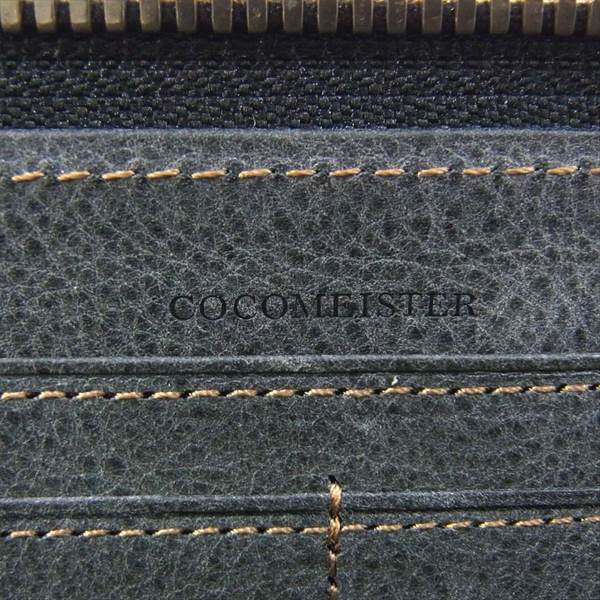 COCOMEISTER ココマイスター カルドミラージュ L字型ラウンド ファスナー 長財布 ロング ウォレット 財布 チャコール系【美品】【中古】