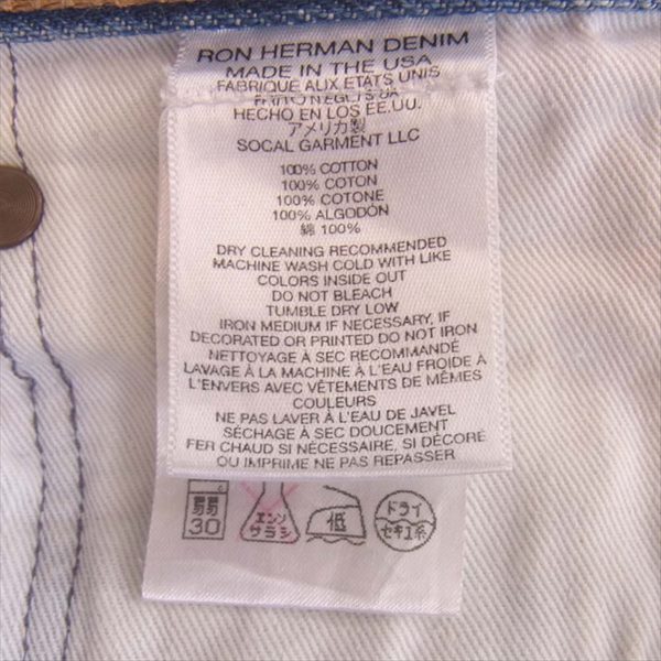Ron Herman ロンハーマン 限定モデル 9420621751836 ダメージ リペア 加工 デニム パンツ インディゴブルー系 W31【中古】