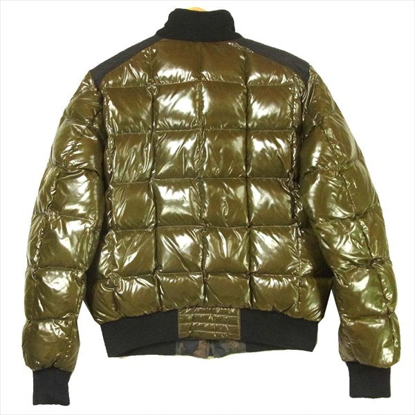 MONCLER モンクレール 国内正規品 40405 50 54210 RACINE ラシーン カモ 迷彩 リバーシブル ダウン ジャケット グリーン系 3【中古】
