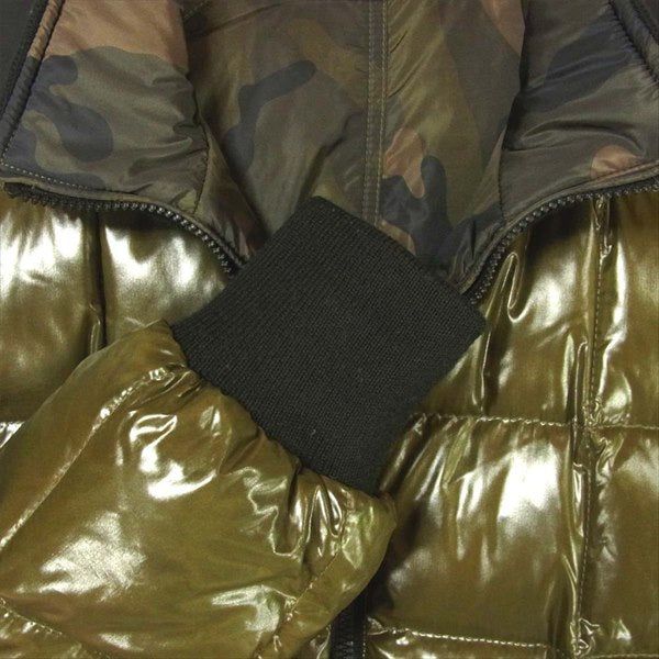 MONCLER モンクレール 国内正規品 40405 50 54210 RACINE ラシーン カモ 迷彩 リバーシブル ダウン ジャケット グリーン系 3【中古】