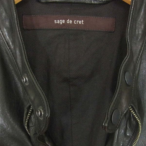 sage de cret サージュデクレ シープレザー シングル ライダース レザー ジャケット ブラック系 ブラック系 S【中古】