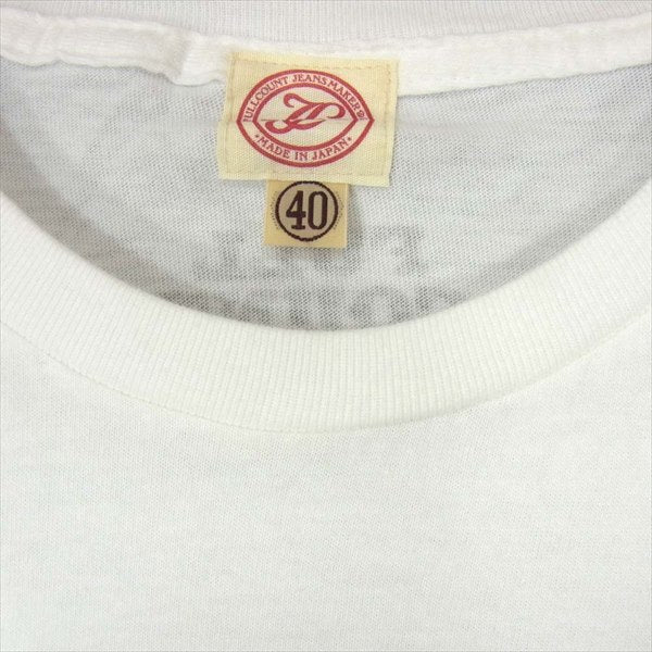 FULLCOUNT フルカウント プリント クルーネック 半袖 ショートスリーブ Tシャツ 白系 白系 40【美品】【中古】