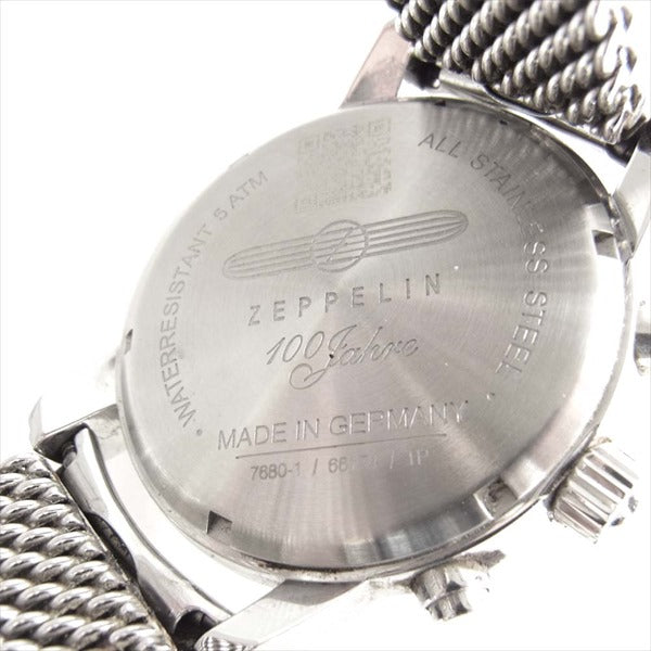 ツェッペリン 7680M-1 100周年記念 クォーツ 42mm メタルベルト 腕時計 時計 ウォッチ シルバー【中古】