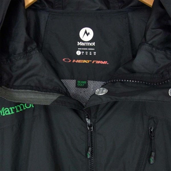 MARMOT マーモット MOJ-F4006G 薄手 ロゴ プリント フーディー ナイロンジャケット ブラック系 XL【中古】