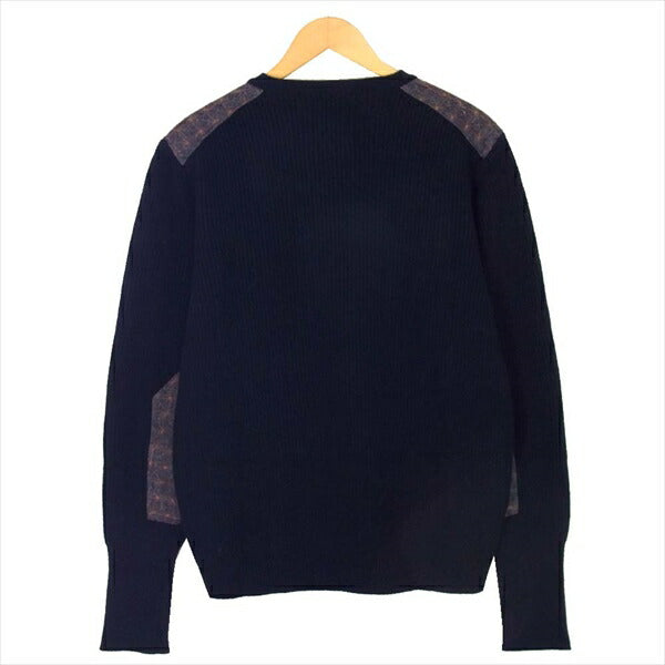 VISVIM ビズビム 0116405012001 UK COMMANDO CREW KNIT 刺し子 エルボーパッチ 16AW ニット ネイビー系 3【中古】