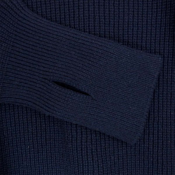 VISVIM ビズビム 0116405012001 UK COMMANDO CREW KNIT 刺し子 エルボーパッチ 16AW ニット ネイビー系 3【中古】