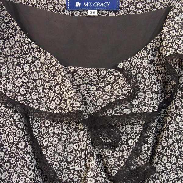 エムズグレィシー IT-621414 花柄 フレンチスリーブ レディース ワンピース ダークブラウン系 ダークブラウン系 38【中古】