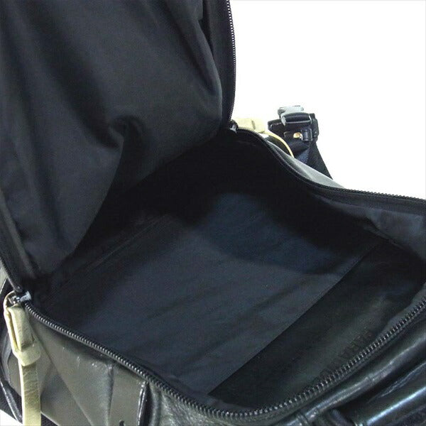 カツユキコダマ バックパック ジップ ゴールド 無地 リュック ブラック系【中古】