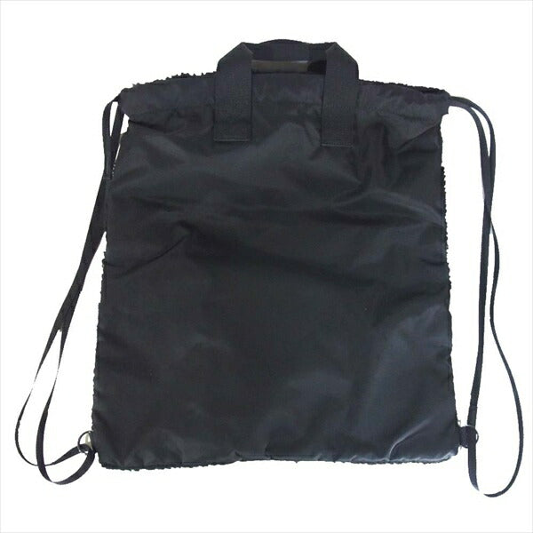 ANREALAGE アンリアレイジ × ポーター PORTER ボアパネル パッチワーク ナップサック リュック ブラック系 os【新古品】【未使用】【中古】