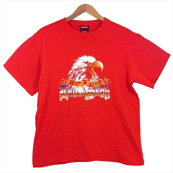 TENDERLOIN テンダーロイン × HIDE&SEEK ハイドアンドシーク イーグルグラフィック Tシャツ レッド系 レッド系 M【中古】
