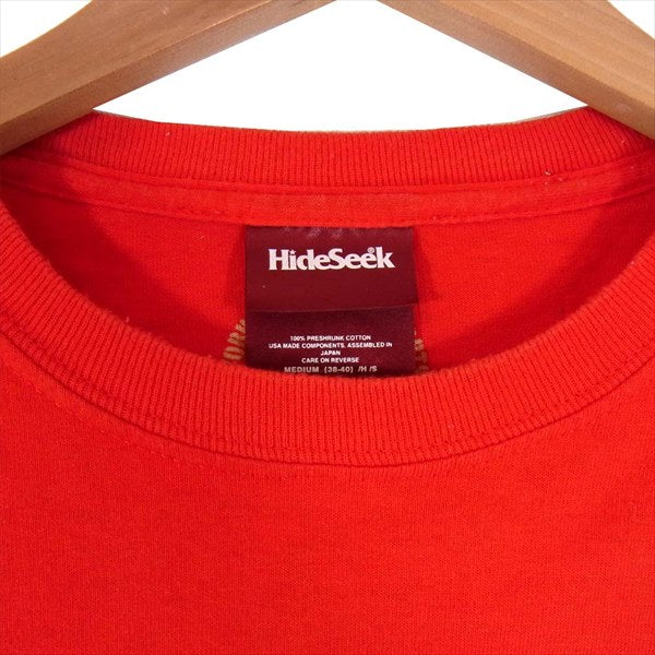 TENDERLOIN テンダーロイン × HIDE&SEEK ハイドアンドシーク イーグルグラフィック Tシャツ レッド系 レッド系 M【中古】