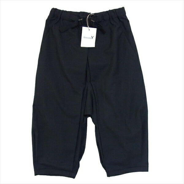 Yohji Yamamoto ヨウジヤマモト ground y グラウンドワイ GA-P11-100 T/W Gabardine ギャバジン ハカマ パンツ 黒系 3【新古品】【未使用】【中古】