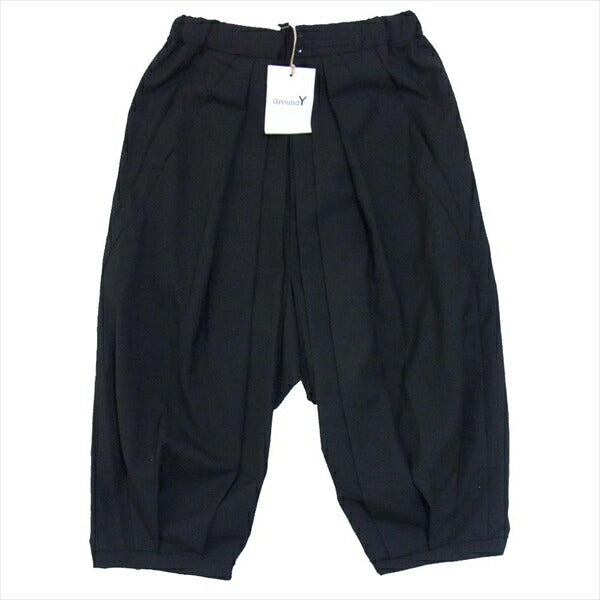 Yohji Yamamoto ヨウジヤマモト ground y グラウンドワイ GA-P11-100 T/W Gabardine ギャバジン ハカマ パンツ 黒系 3【新古品】【未使用】【中古】
