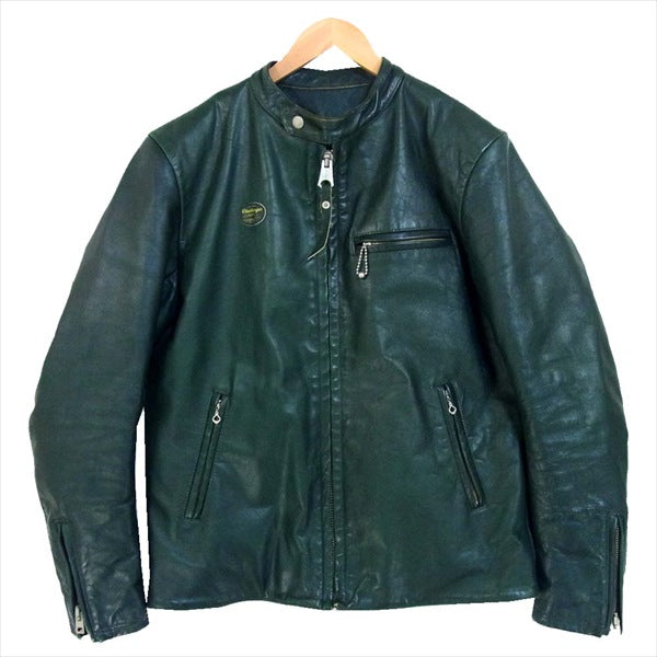 CHALLENGER チャレンジャー CLG-JK 012-013 カウレザー シングル ライダース レザー ジャケット グリーン系 L【中古】