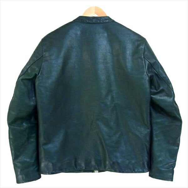 CHALLENGER チャレンジャー CLG-JK 012-013 カウレザー シングル ライダース レザー ジャケット グリーン系 L【中古】