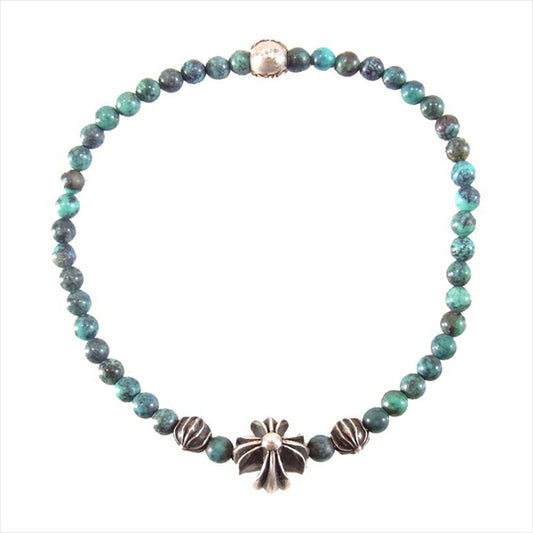 CHROME HEARTS クロムハーツ（原本有） 国内正規店原本付属 CHROME HEARTS 4mm BEAD ビーズ ブレスレット 青系【中古】