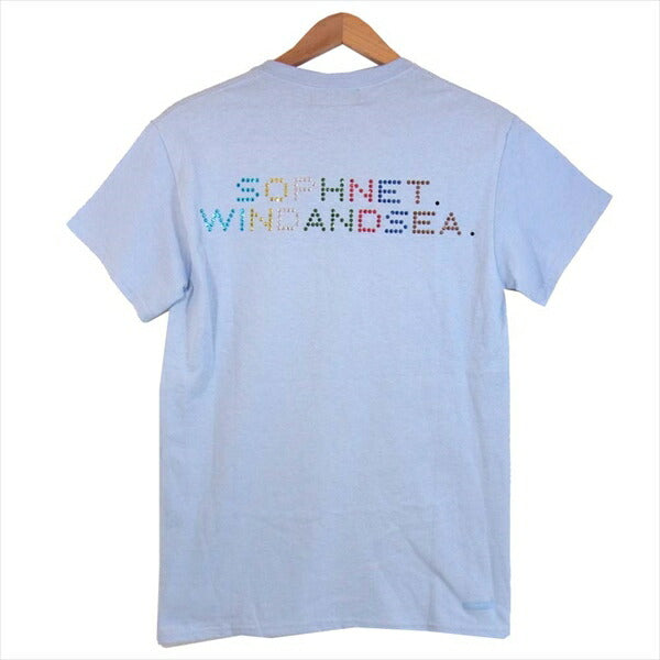 ウィンダンシー SOPHNET ソフネット WDS LINE STONE SEA T-SHIRT WDS-SPNT-02 ラインストーン Tシャツ 水色系  水色系 S【極上美品】【中古】