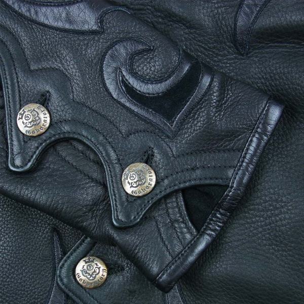 GABOR ガボール ビルウォールレザー Bill Wall Leather トライバル レザー シャツ ジャケット  ブラック系【中古】