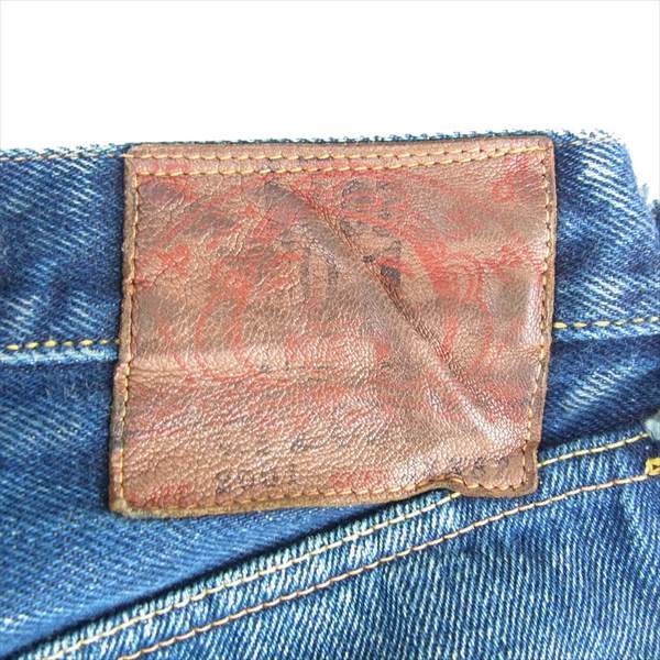 EVISU エヴィス Lot2001 No2 ストレート ボタンフライ  デニム パンツ インディゴブルー系 32X32【中古】