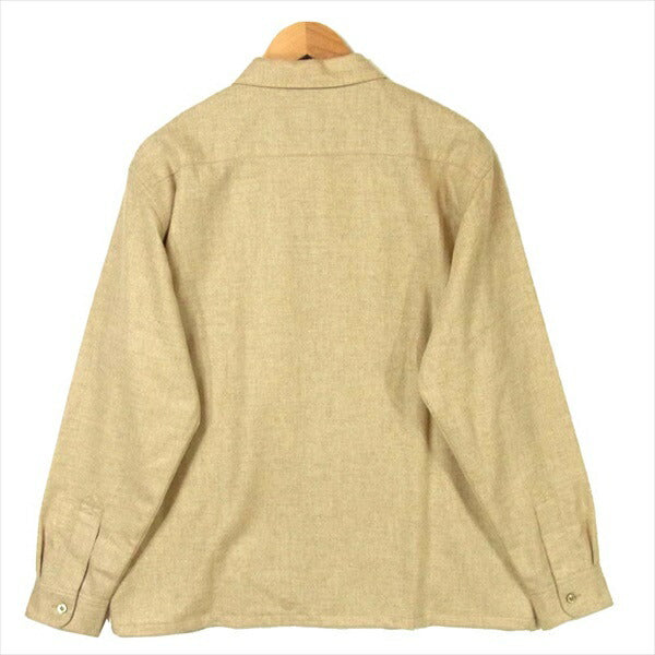 TENDERLOIN テンダーロイン T-WOOL SHT ウール オープンカラー 長袖シャツ ベージュ系  ベージュ系 M【美品】【中古】