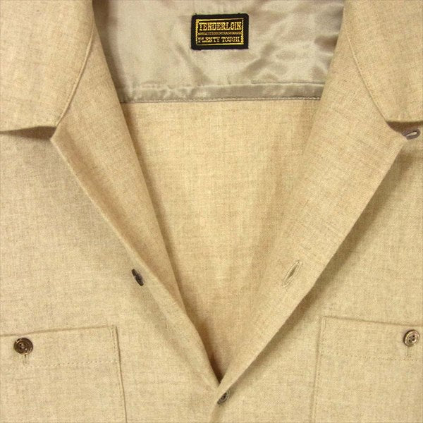 TENDERLOIN テンダーロイン T-WOOL SHT ウール オープンカラー 長袖シャツ ベージュ系  ベージュ系 M【美品】【中古】