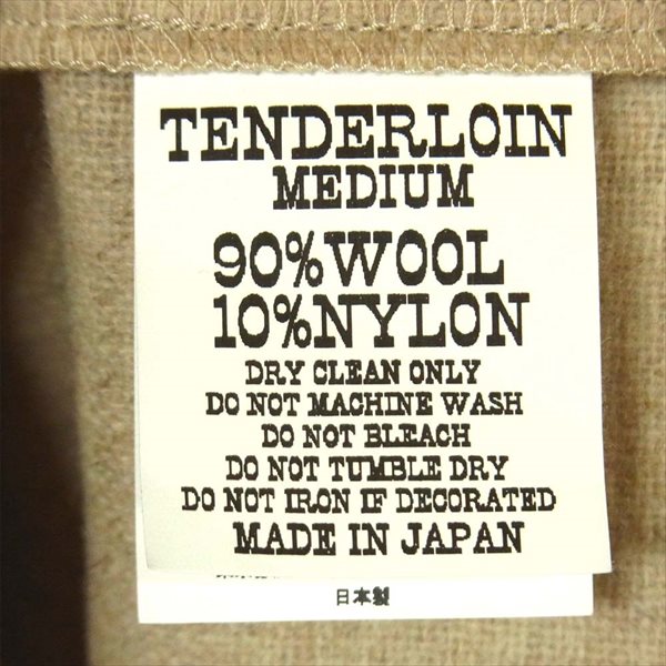 TENDERLOIN テンダーロイン T-WOOL SHT ウール オープンカラー 長袖シャツ ベージュ系  ベージュ系 M【美品】【中古】