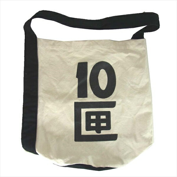 テンボックス 10匣 PROPMOTION BAG キャンバスショルダー ロゴ トートバッグ ベージュ系【中古】