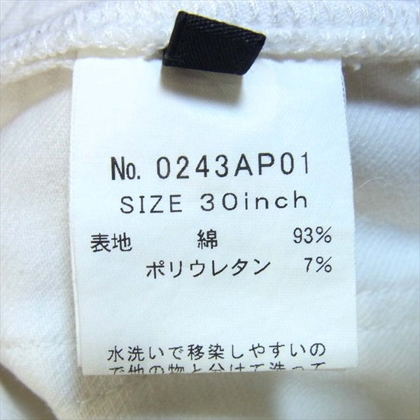 HYSTERIC GLAMOUR ヒステリックグラマー 0243AP01 14AW ペグトップ スリムデニム デニム パンツ 白系 白系 30【中古】