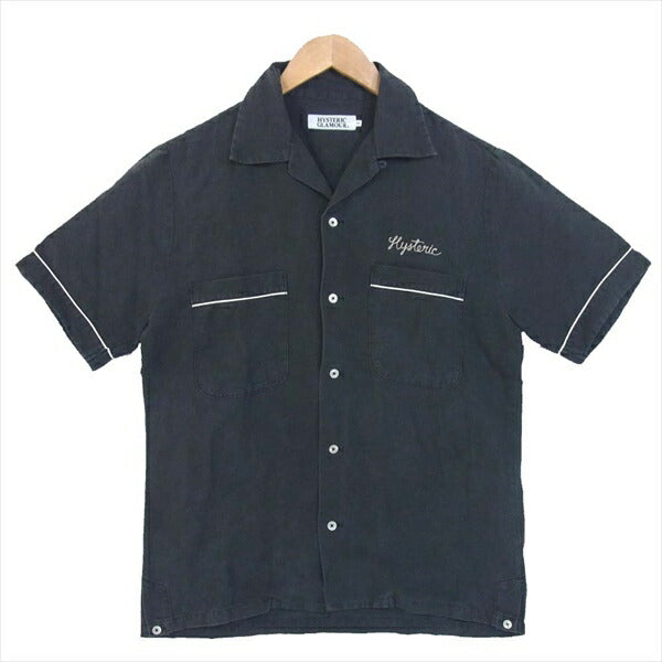 HYSTERIC GLAMOUR ヒステリックグラマー 0222AH05 HYS TIMES pt 半袖ボーリング SH オープンカラー ボーリングシャツ ブラック系 M【中古】