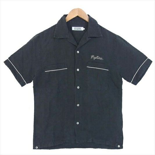 HYSTERIC GLAMOUR ヒステリックグラマー 0222AH05 HYS TIMES pt 半袖ボーリング SH オープンカラー ボーリングシャツ ブラック系 M【中古】