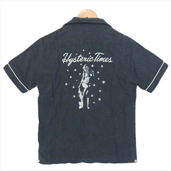 HYSTERIC GLAMOUR ヒステリックグラマー 0222AH05 HYS TIMES pt 半袖ボーリング SH オープンカラー ボーリングシャツ ブラック系 M【中古】