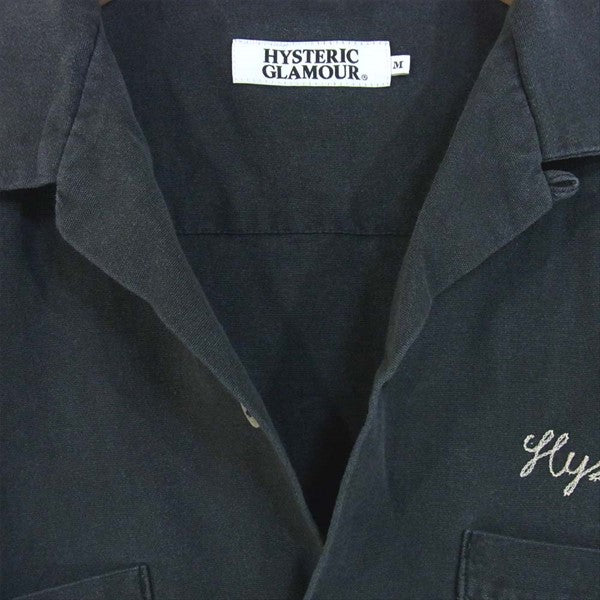 HYSTERIC GLAMOUR ヒステリックグラマー 0222AH05 HYS TIMES pt 半袖ボーリング SH オープンカラー ボーリングシャツ ブラック系 M【中古】