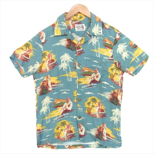 HYSTERIC GLAMOUR ヒステリックグラマー 0251AH10 オープンカラー 半袖 アロハシャツ ブルーグリーン系 M【中古】