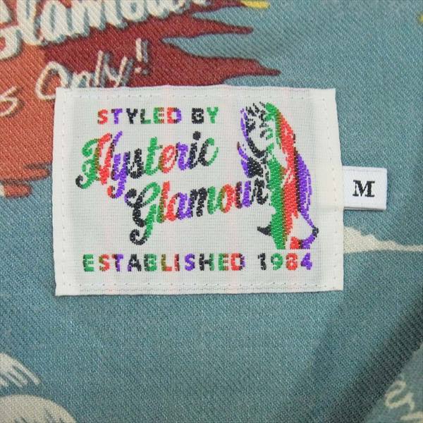 HYSTERIC GLAMOUR ヒステリックグラマー 0251AH10 オープンカラー 半袖 アロハシャツ ブルーグリーン系 M【中古】