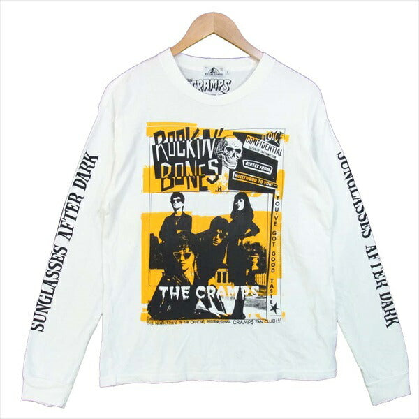 HYSTERIC GLAMOUR ヒステリックグラマー 02171CL06 CR/ROCK'N BONES COVER リブ付ロング Tシャツ 白系 S【中古】
